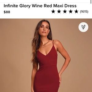 Lulus glory wine red infinity dress